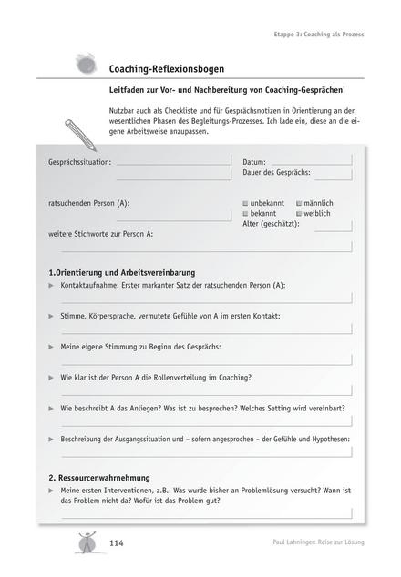 Tool  Coaching-Reflexionsbogen