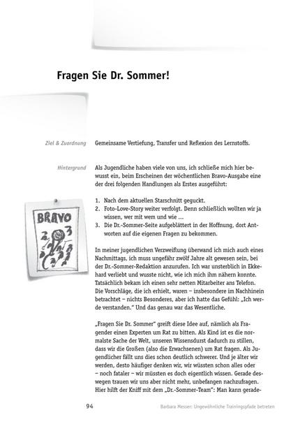 Tool  Transfermethode: Fragen Sie Dr. Sommer!