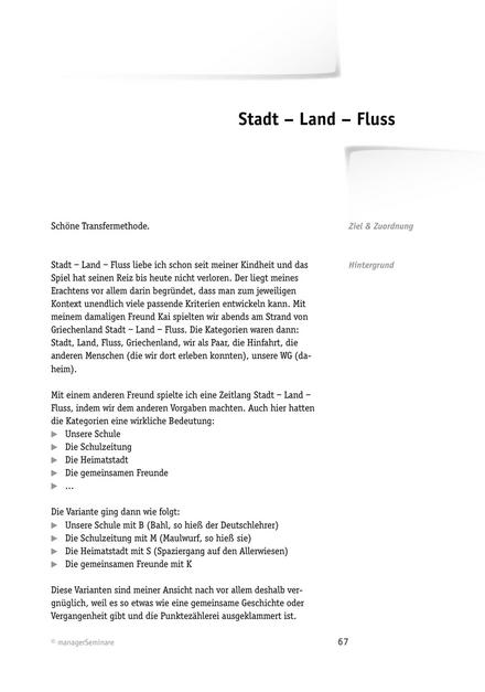 Tool  Transfermethode: Stadt – Land – Fluss