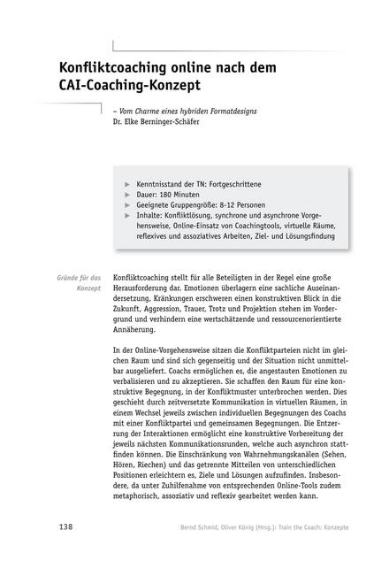 zum Fachbeitrag: Coaching-Konzept: Konfliktcoaching online nach dem CAI-Coaching-Konzept