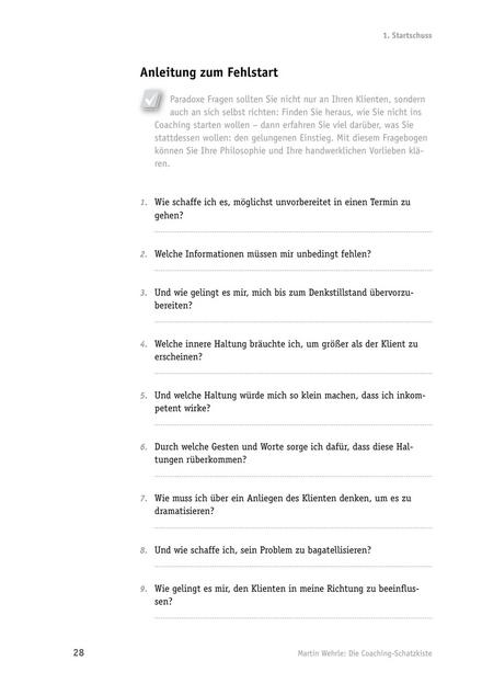 Coaching-Fragen: Anleitung zum Fehlstart