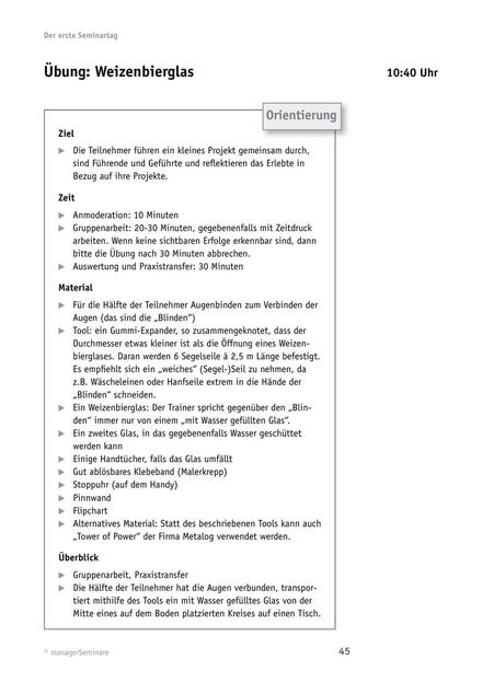 Tool  Projektleiter-Training: Weizenbierglas - Übung