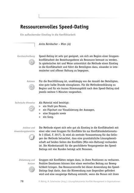 Tool  Konfliktlösungs-Tool: Ressourcenvolles Speed-Dating