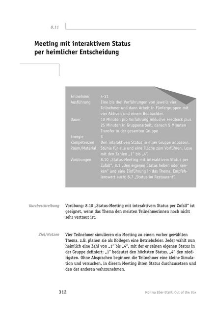 Teamübung: Meeting mit interaktivem Status per heimlicher Entscheidung
