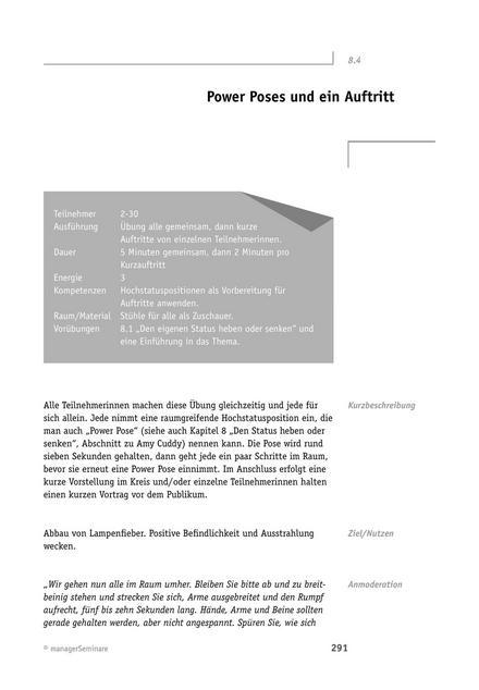 Teamübung: Power Poses und ein Auftritt