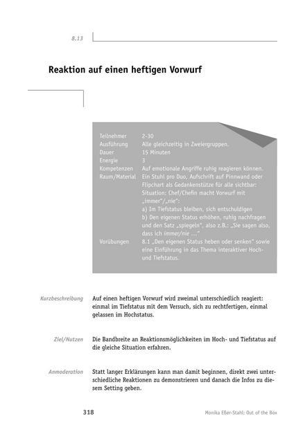 Teamübung: Reaktion auf einen heftigen Vorwurf