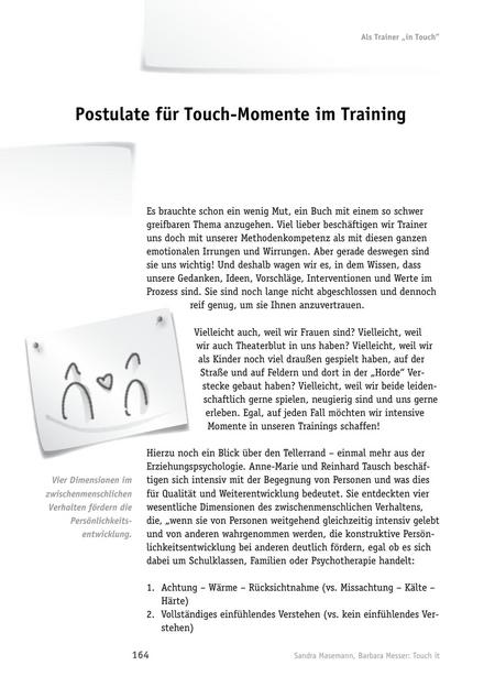 Tool  Emotional berührende Trainings: Postulate für Touch-Momente im Training