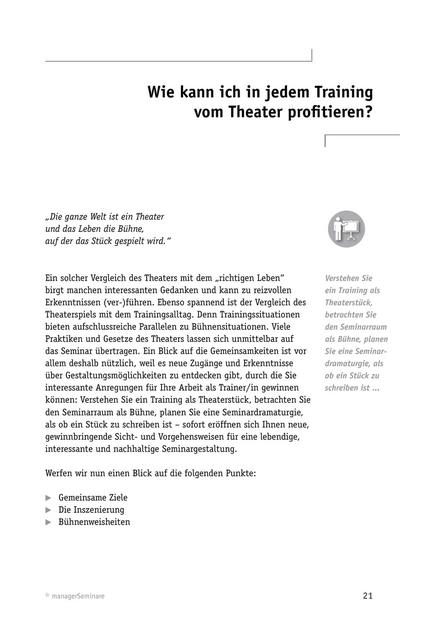 Tool  Unternehmenstheater: Das Training als Theaterstück betrachten