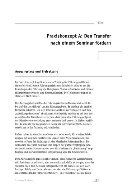 zum Fachbeitrag: Transfer-Konzept: Beispiel für die Transferförderung nach dem Seminar